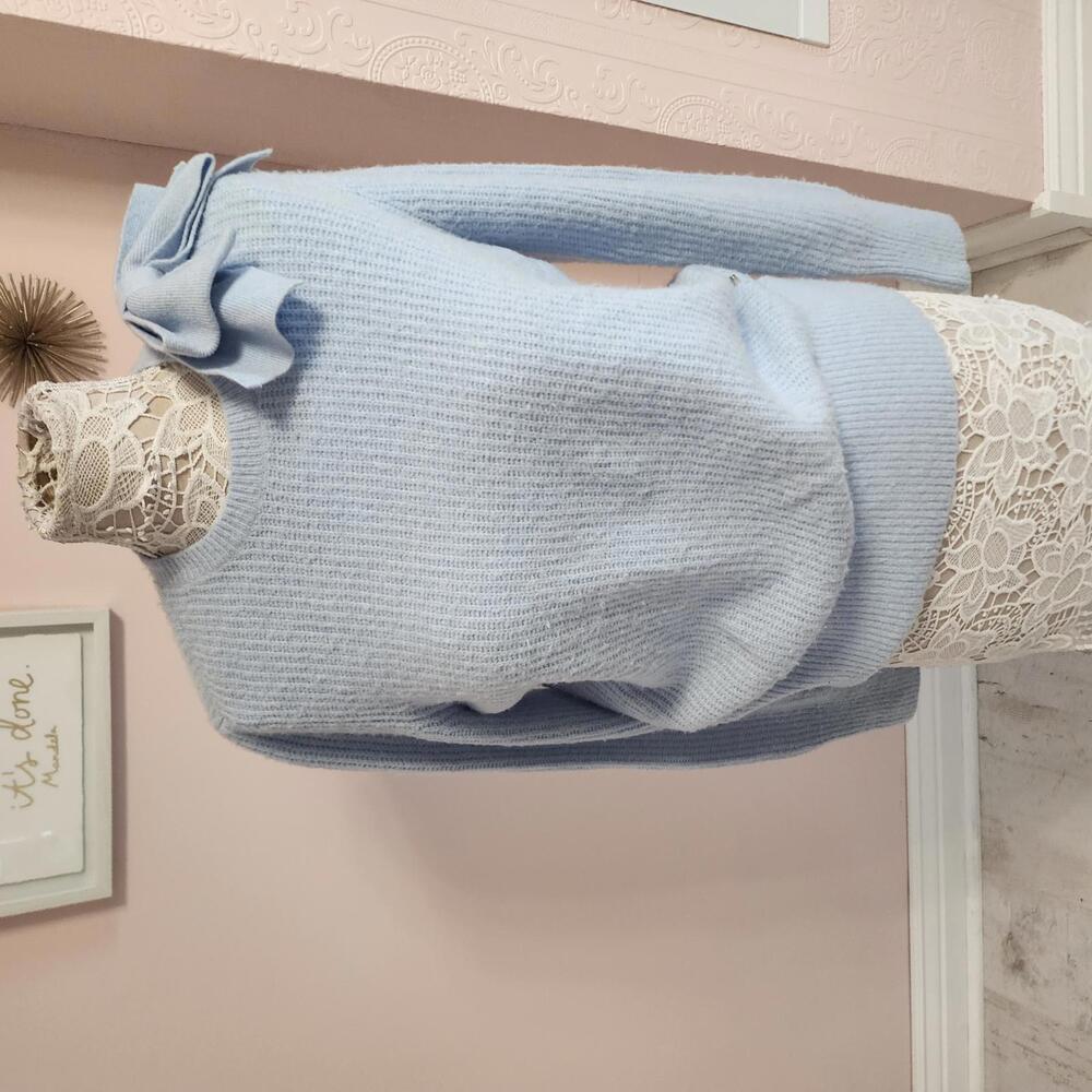 Flawless Ted Baker Baby Blue sweater with bow 3 8 Medium
